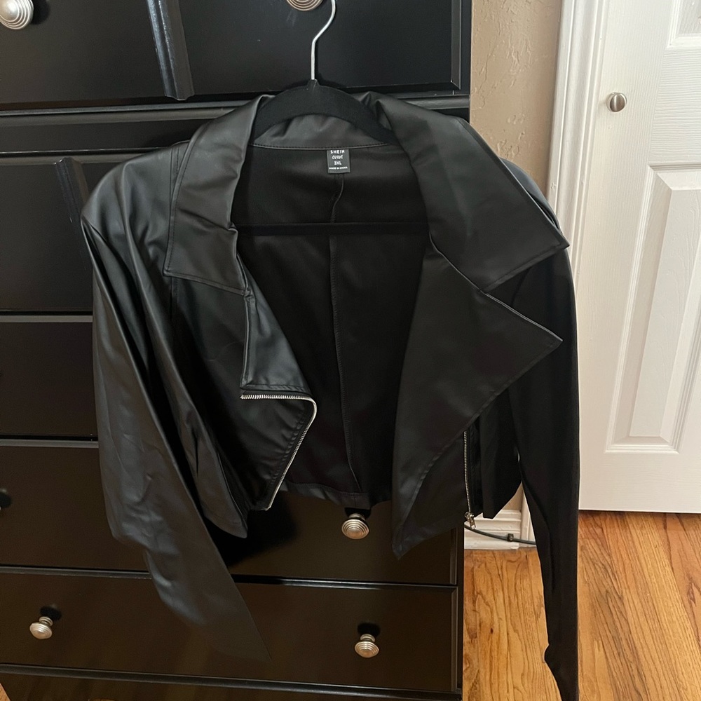 Black pleather coat